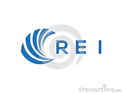 REI letter logo design on white background. REI creative circle letter logo concept Stock Photo