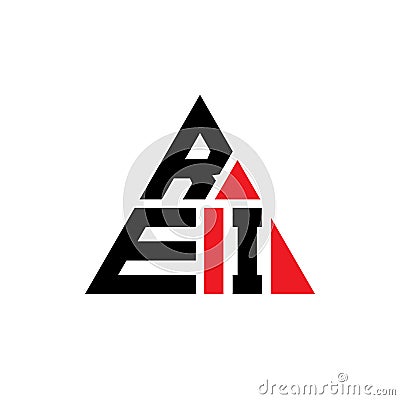 REI triangle letter logo design with triangle shape. REI triangle logo design monogram. REI triangle vector logo template with red Vector Illustration