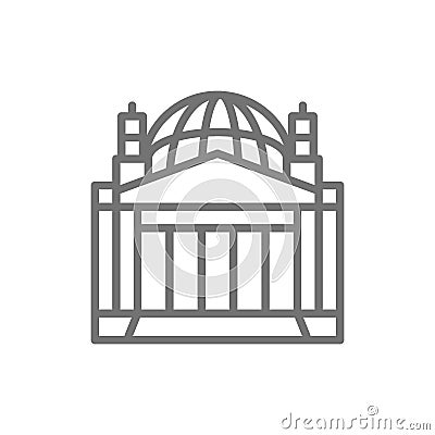 Reichstag Building, landmark of Berlin, German line icon. Vector Illustration