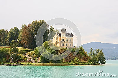 Reifnitz Castle on Lake Worth in Carinthia, Austria Editorial Stock Photo