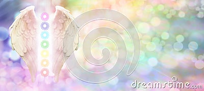 Reiki Angel Wings and Seven Chakras website header Stock Photo