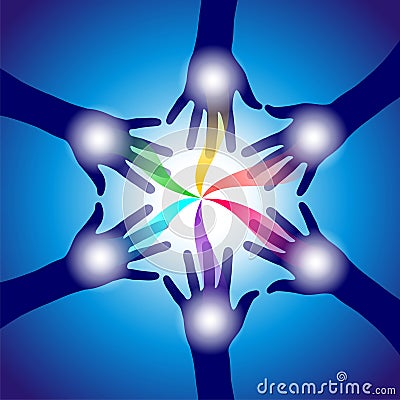 Reiki healing hands Vector Illustration