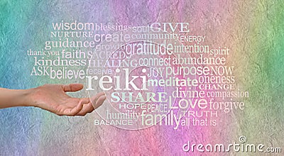 Reiki Healing Words of Love Stock Photo