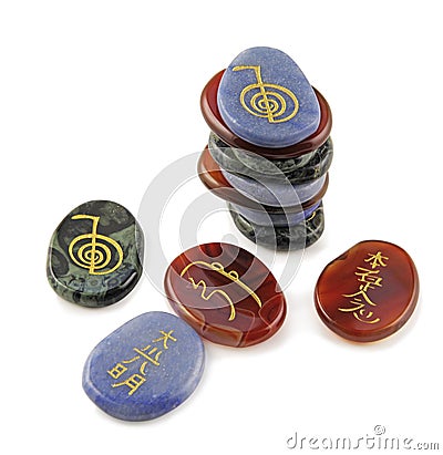 Reiki Meditation Stones Stock Photo