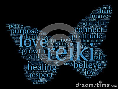 Reiki Word Cloud Vector Illustration