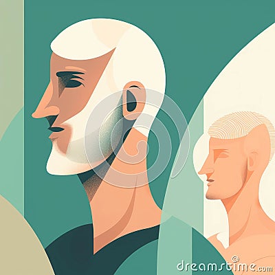 Reimagining Mental Health Care for Men in a Respectful and Dignified Manner Psychology art concept. AI generation Stock Photo