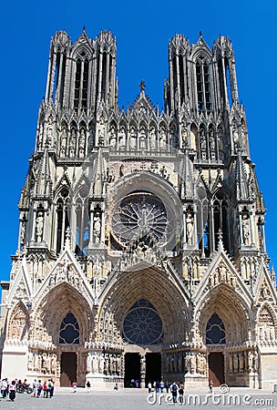 Reims Cathedral in France Editorial Stock Photo