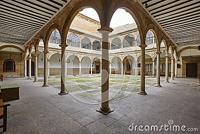 Reinassence cloister in Baeza city, Andalusia. Antique historical university. Spain Stock Photo