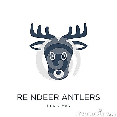 reindeer antlers icon in trendy design style. reindeer antlers icon isolated on white background. reindeer antlers vector icon Vector Illustration