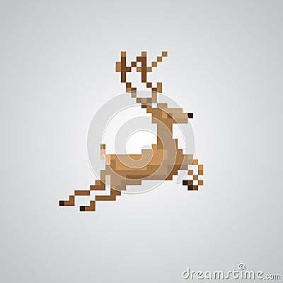 Reindeer 8-bit pixel style vector. Vector Illustration