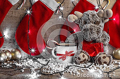 Image of reindeer with christmas decorations Stock Photo