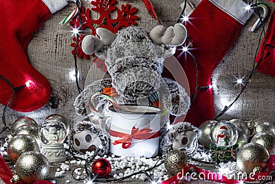 Image of reindeer with christmas decorations Stock Photo