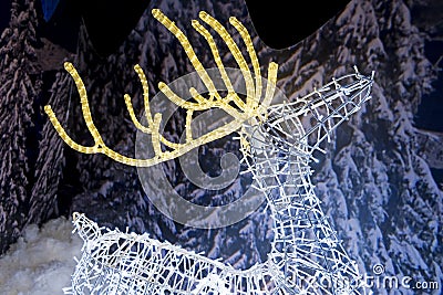 Reindeer Light Sculpture Editorial Stock Photo