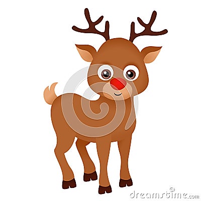 Reindeer Rudolph christmas character Vector Illustration