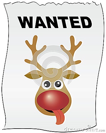 Reindeer Rudolph wanted Stock Photo