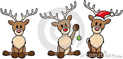 Reindeer-set Vector Illustration