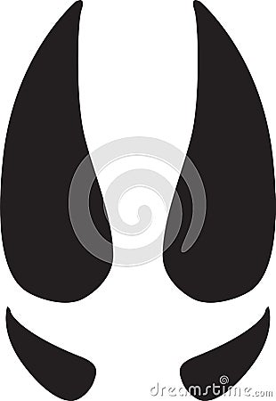 Reindeer Track on white background. Footprint Floor. Deer and moose tracks black silhouette. flat style Vector Illustration