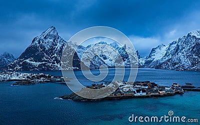 Reine village on Lofoten islands in the winter Stock Photo