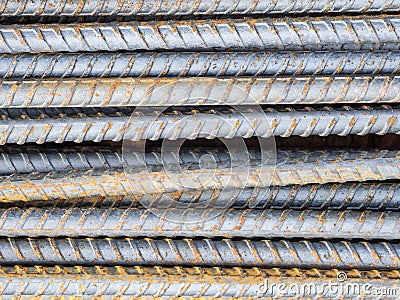 Reinforce steel rod texture Stock Photo