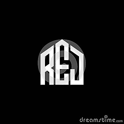 REJ letter logo design on BLACK background. REJ creative initials letter logo concept. REJ letter design.REJ letter logo design on Vector Illustration