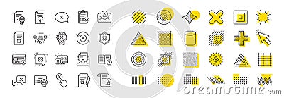 Reject or cancel line icons. Set of Decline, Cancellation and Dislike. Design elements. Vector Vector Illustration
