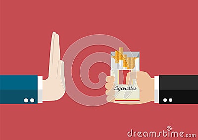 Reject cigarette offer Vector Illustration