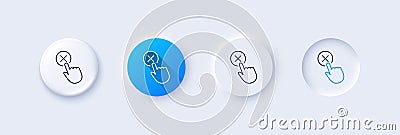 Reject click line icon. Decline button sign. Line icons. Vector Vector Illustration
