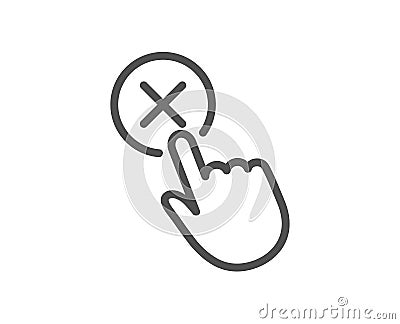 Reject click line icon. Decline button sign. Vector Vector Illustration