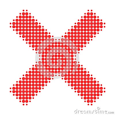 Reject Cross Halftone Dotted Icon Vector Illustration