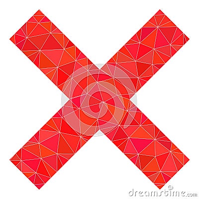 Reject Cross Triangle Mocaic Icon Vector Illustration