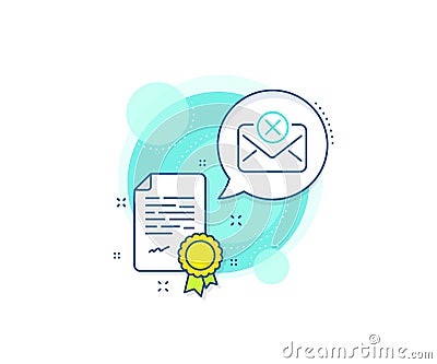 Reject mail line icon. Delete message sign. Vector Vector Illustration