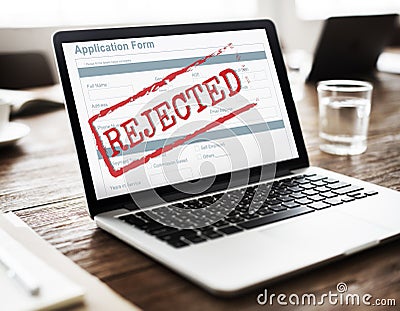 Rejected Declined Negative Document Form Concept Stock Photo