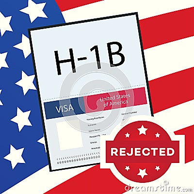 Rejected Visa H1B concept illustration Vector Illustration