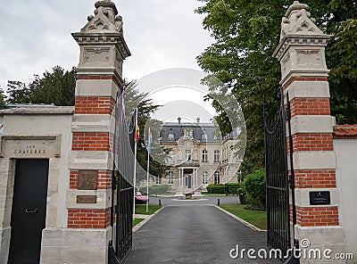 Relais Chateaux award-winning classic French hotel the Domaine Les Crayeres, home of Two Star Michelin restaurant Le Parc in Reims Editorial Stock Photo