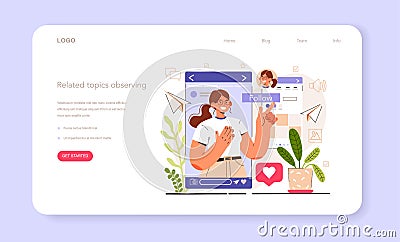 Related topic observing. Content strategy development. Social media content Vector Illustration