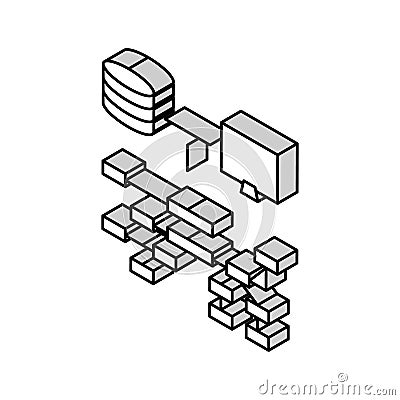 relational database isometric icon vector illustration Vector Illustration