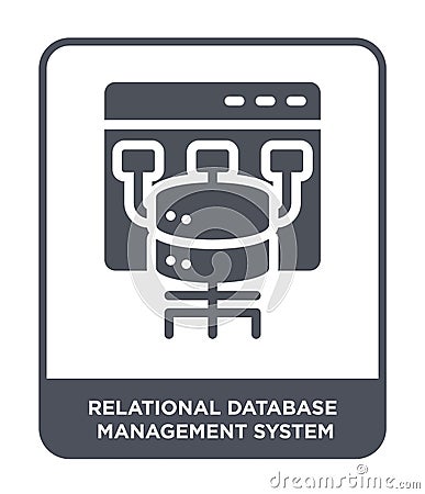 relational database management system icon in trendy design style. relational database management system icon isolated on white Vector Illustration