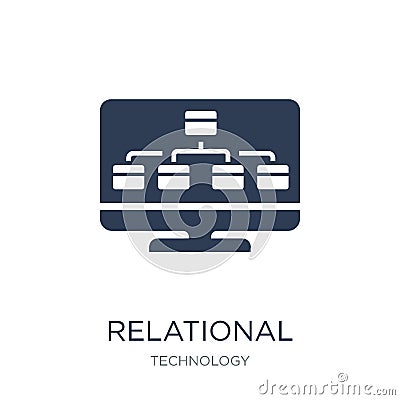Relational database management system icon. Trendy flat vector R Vector Illustration