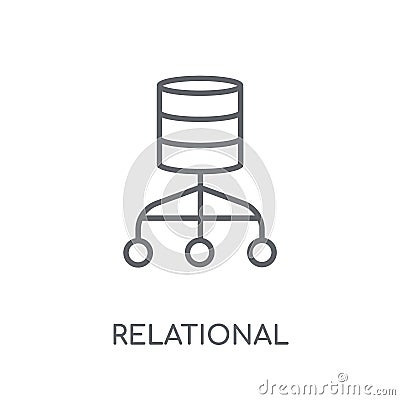 Relational database management system linear icon. Modern outlin Vector Illustration