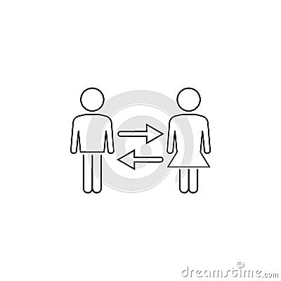 relationship of different sexes icon. Element of business icon for mobile concept and web apps. Thin line relationship of differen Stock Photo