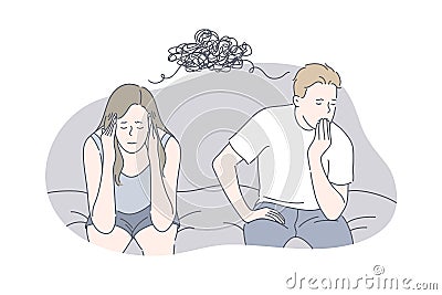 Relationship, family, problem, stress concept Vector Illustration