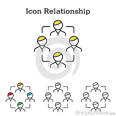 Relationship flat icon design for infographics and businesses Vector Illustration