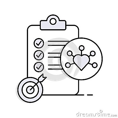 Relationship Goals icon - Relationship Success - Fulfilling Relationship - Healthy relationship - goal setting Vector Icon Vector Illustration