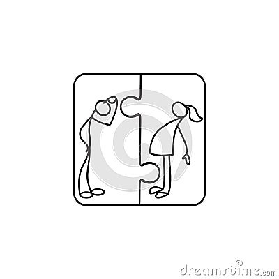 Relationship between man and women icon Vector Illustration