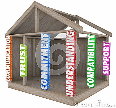 Relationship Strong Foundation Home Commitment Trust Understanding Stock Photo
