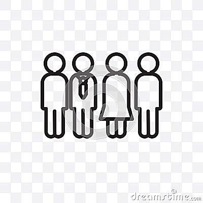 Relationship vector linear icon isolated on transparent background, Relationship transparency concept can be used for web and mobi Vector Illustration