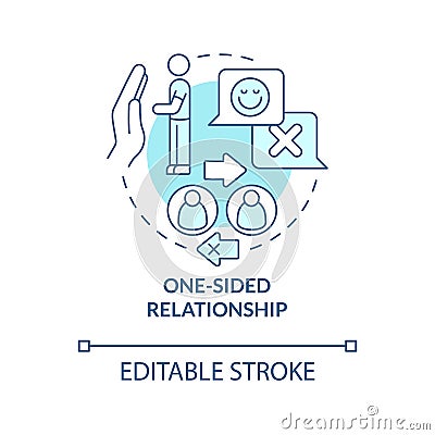 Relationships without mutuality concept icon Vector Illustration