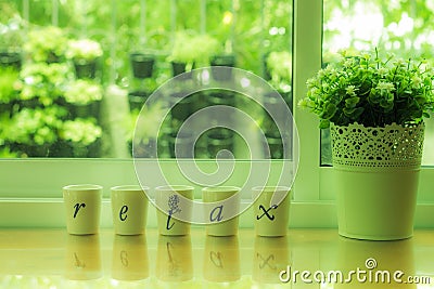 Relax corner decoration Stock Photo