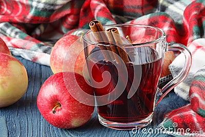 Relax hot alcohol drink with spices, mulled wine Stock Photo