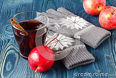 Relax hot alcohol drink with spices, mulled wine Stock Photo